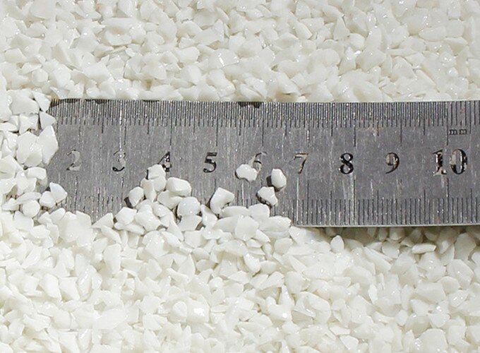 250g Colorful Glass Sand Mosaic Tile DIY Mosaic Craft Materials Handmade Mosaic Making Glass Tile Fillers of Fish Tank: 250g White