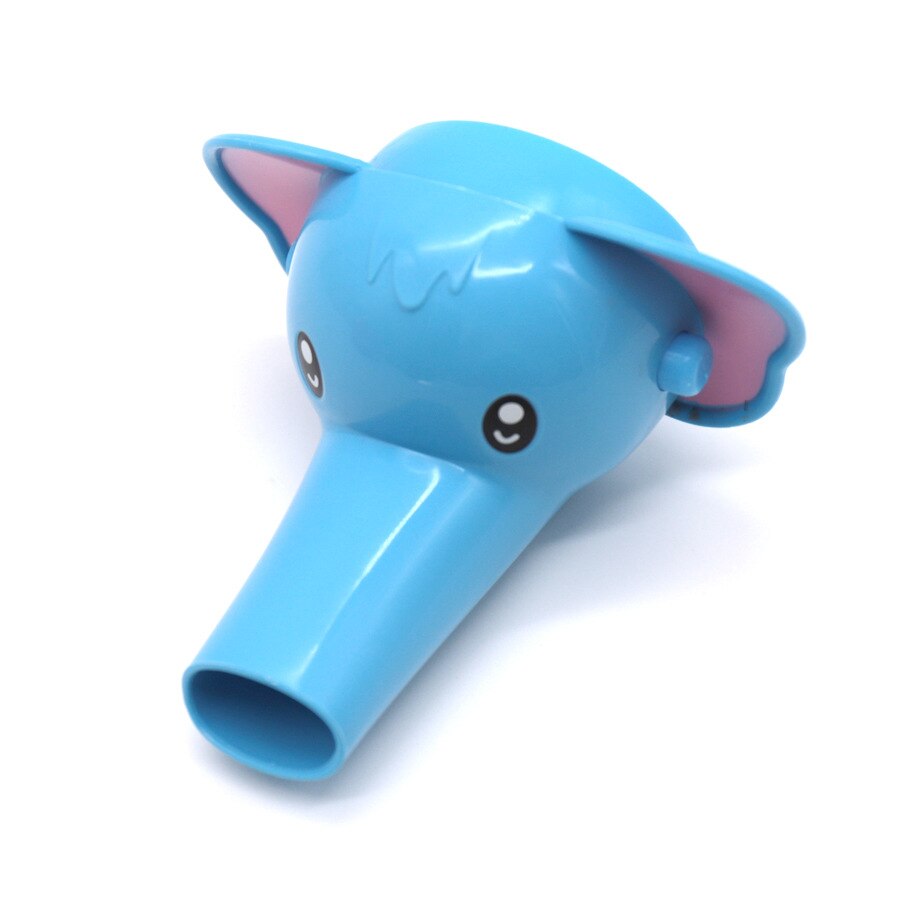 Cartoon Faucet Tap Extender Baby Shower Toy Duck Dolphin Elephant Toddler Kids Hand-washing Faucet Bathroom Sink Bibcock Tap: Blue Elephant