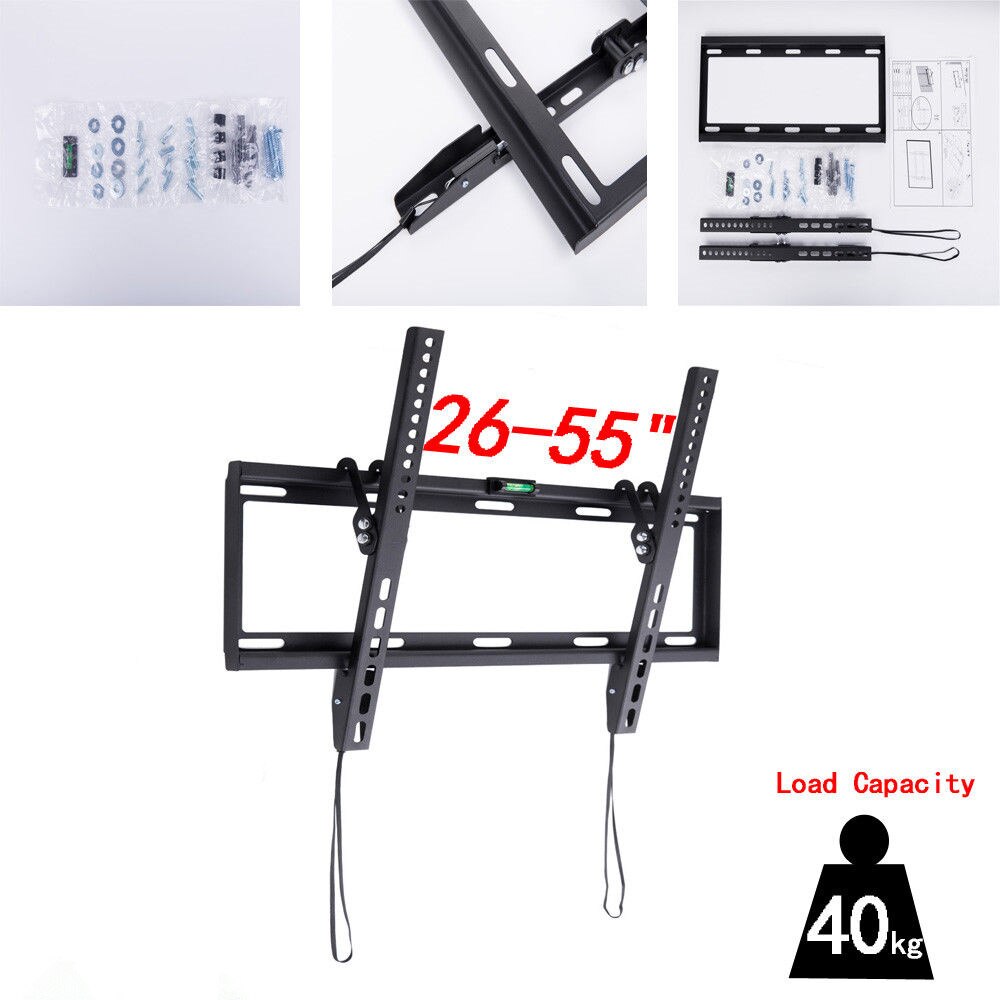 General Ultra Slim Plasma Tilted TV Mount Monitor LCD LED HD TV Stand Wall Mount Bracket Fit for 26"-55" Max Support 40KG Weight
