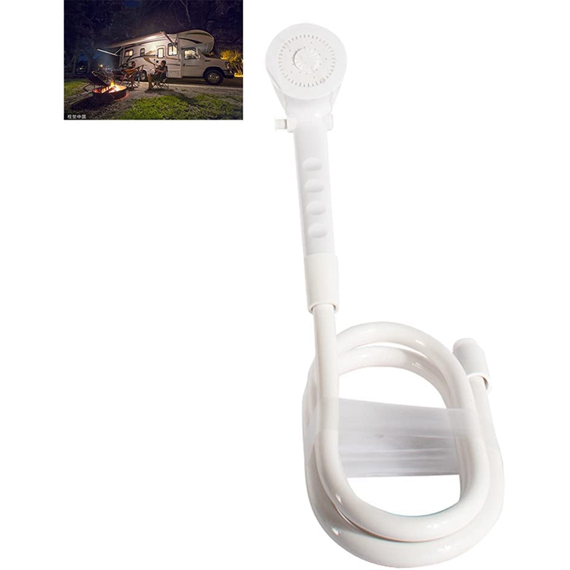 White RV Shower Head with Hose for Camper,Van,Travel Trailer, Motorhome and Boat