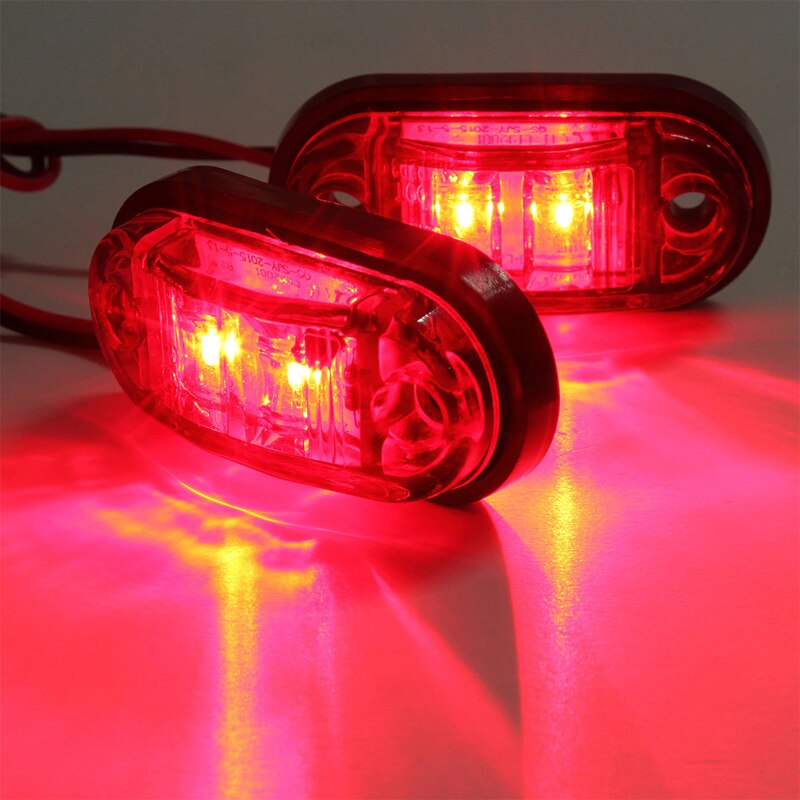 10 stk advarselslys ledd diode lys tilhengerbil oransje hvit rød ledet sidemarkeringslampe oval klarering trailer lys 66 x 27.5mm