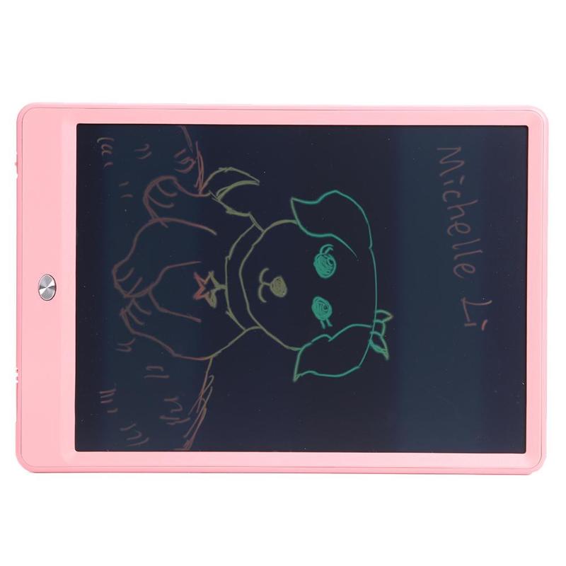 10 inch LCD Writing Tablet Digital Drawing Tablet Electronic Handwriting Pad Message Graphics Board Kids Writing Board: Pink