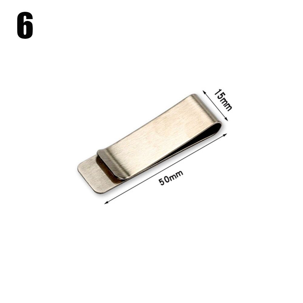 1Pc Metal Leather Brass Pen Holder Stainless Steel Pencil Clip Vintage Dairy Notebook Pen Holder Spiral Loose Leaf Memo Clip: 6 15X50mm