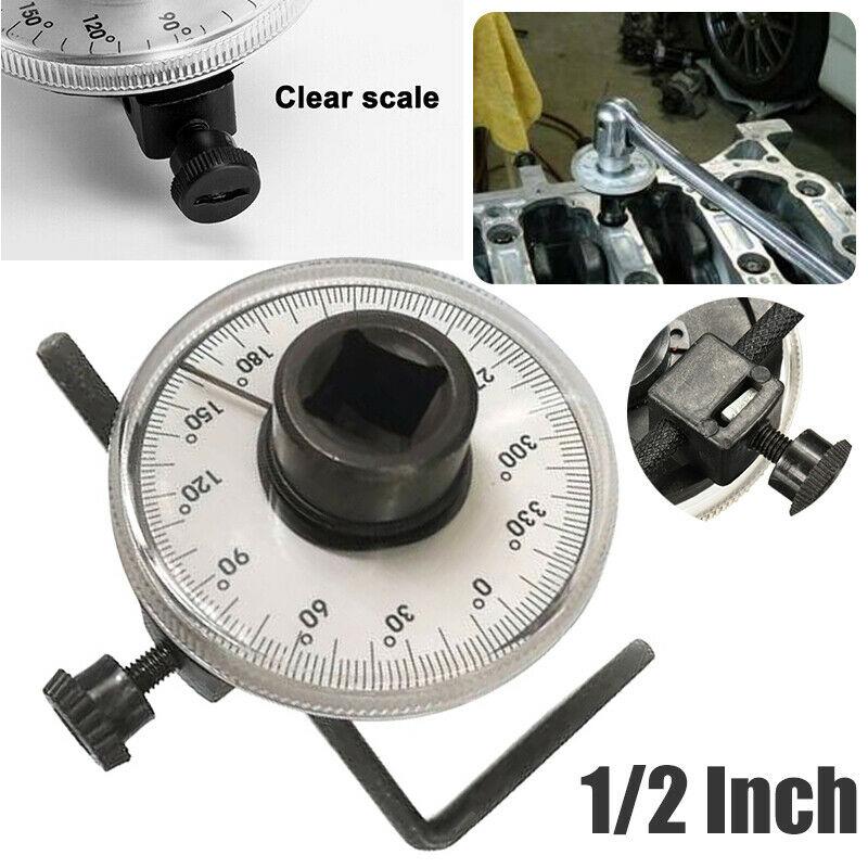 Medidor de ángulo de torsión Dr de 1/2 "para llave dinamométrica de 0-360 grados, escala transparente, fácil de leer