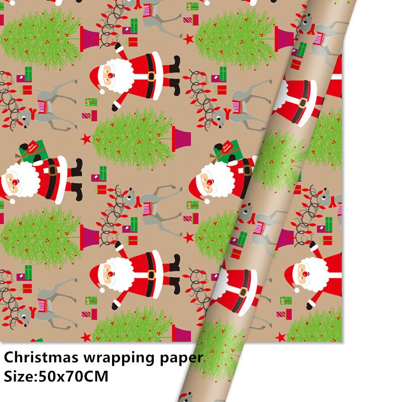 50*70cm jul indpakningspapir jul bryllup grøn dekoration indpakningspapir velempapir origami papir: 5- julemænd