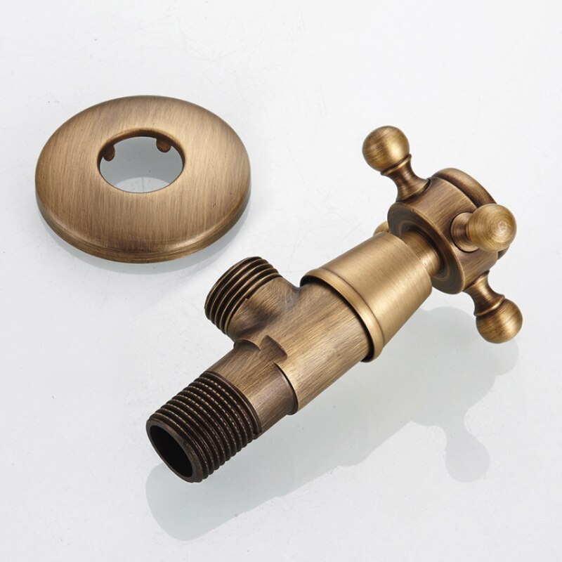 Antique Brass Triangle Valve Water Control Valve Bathroom Tap Water Valve 1/2*1/2 Brass Angle Valves Bathroom Accessories