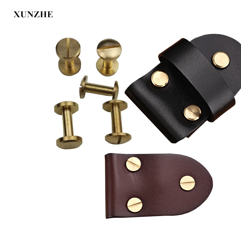 XUNZHE-clou en métal 4-15mm | Clou en cuivre de grande , vis à Rivet en cuivre Double sangle Rivets artisanal solide 20 pièces