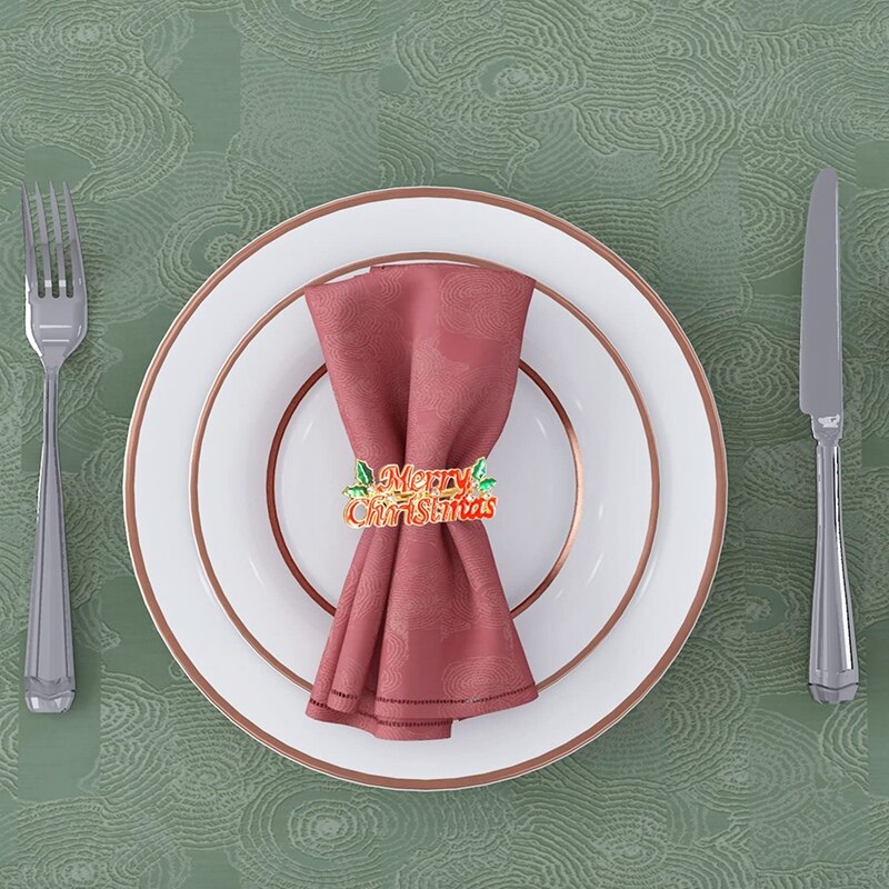 Portatovaglioli natalizi-impostato di 8 anelli portatovaglioli per la decorazione della tavola della casa del ringraziamento di natale-colorato