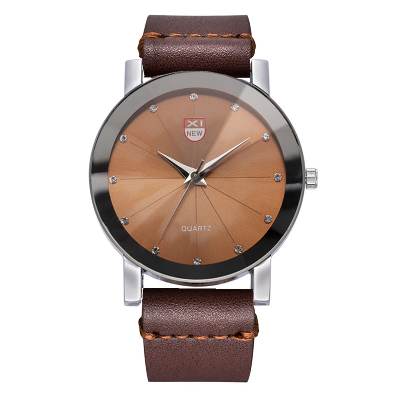 Relogio Masculino Xinew Goedkope Horloges Voor Mannen Mode Lederen Band Eenvoudige Quartz Polshorloge Erkek Barato Saat Zwart: Black