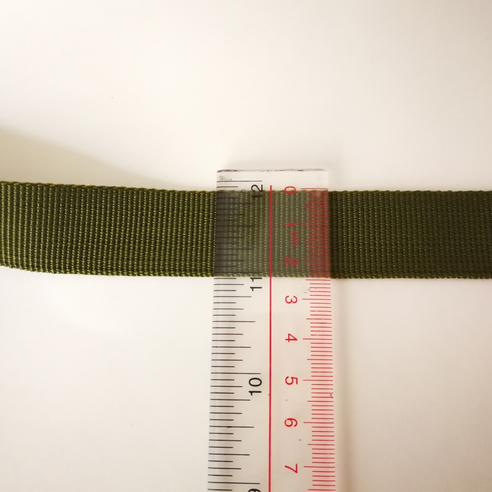5 meter 2.5cm(1 tum) brett olivgrönt nylonband med flätad ryggsäcksrem