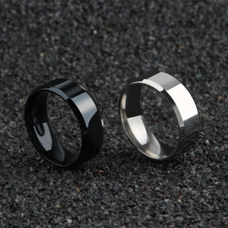 Charme smykker ring til mænd og kvinder rustfrit stål sorte ringe bryllup forlovelsesring matte herresmykker