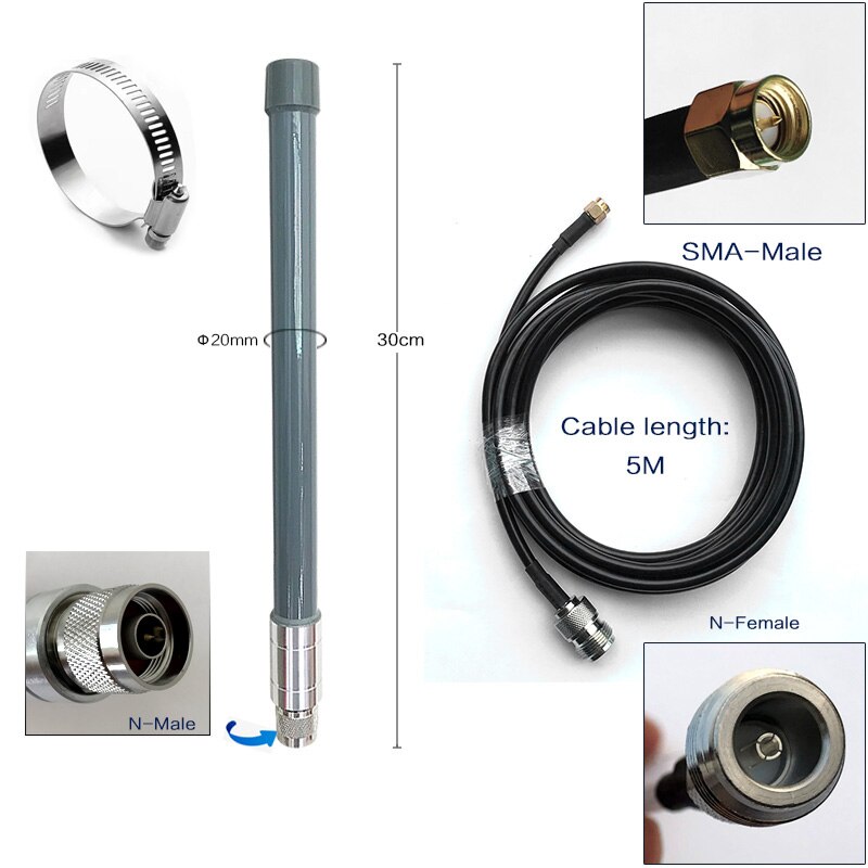 Helium miner 868mhz antenna 915mhz lora wan antenna RAK Hotspot mining hotspot lorawan antenna cellular signal booster 868 915: 5M SMA -Male