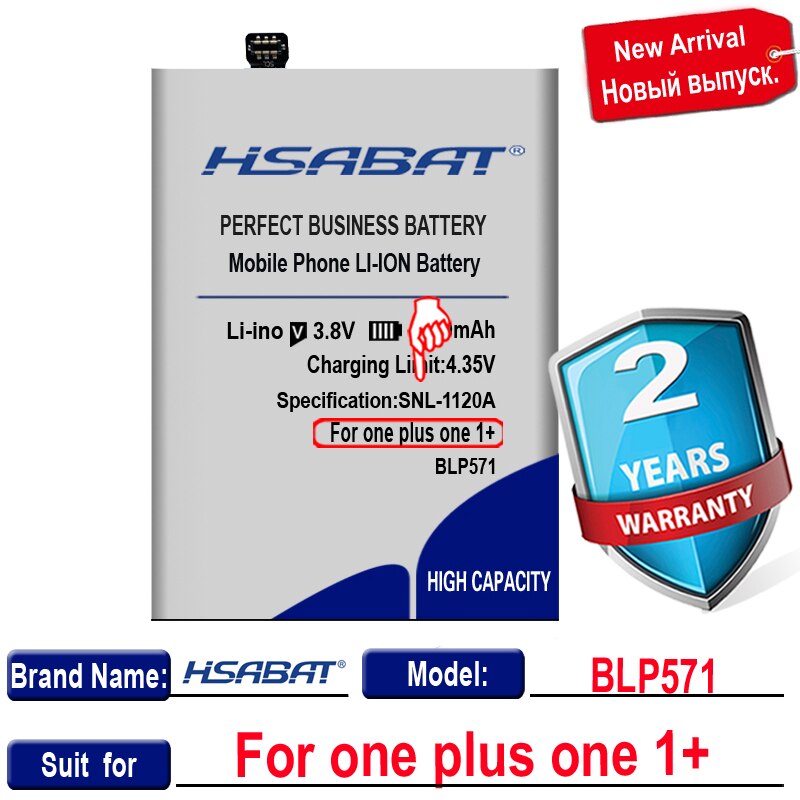 HSABAT BLP633 BLP637 BLP571 BLP597 BLP613 BLP607 BLP657 BLP685 Battery for Oneplus 1+ 1 + for one Plus 2 3 5 6 6T X 3T A3010: for one plus 1