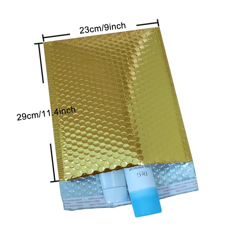 10PCS Metallic Bubble Mailer Envelopes Padded Mailing Bag Self Sealing Foam Foil Courier Bag Waterproof Bubble Bags