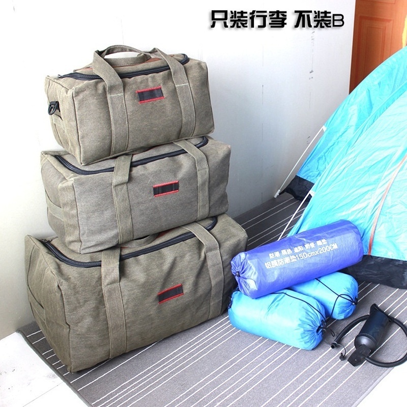 Stor kapacitet lærred rejse bagage taske udendørs rejse duffle taske