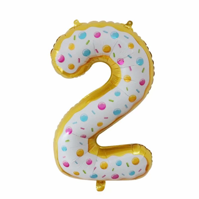 1 Uds. De Globos de aluminio con forma de número de 0 a 9 para donuts de 30 pulgadas, globo de decoración para Baby Shower, suministros de decoración para de cumpleaños, Globos de aire