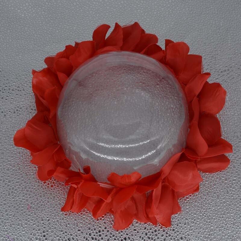 1 st hawaiianska konstgjorda blommor leis krans halsband krans självhäftande klänning hawaii strandfest dekoration påsk: Rött huvud leis