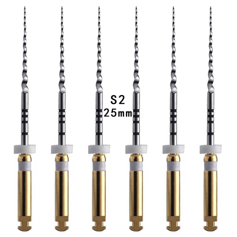 1 Pack (6 stuks) 25mm S2 Dental Wortelkanaalbehandeling Bestanden Niti Motor Endodontische Bestand Rotary