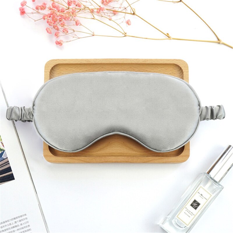 Máscara de seda para dormir 3D, mascarilla para dormir suave y Natural, parche para los ojos, para hombres y mujeres, 1 Uds.: gray