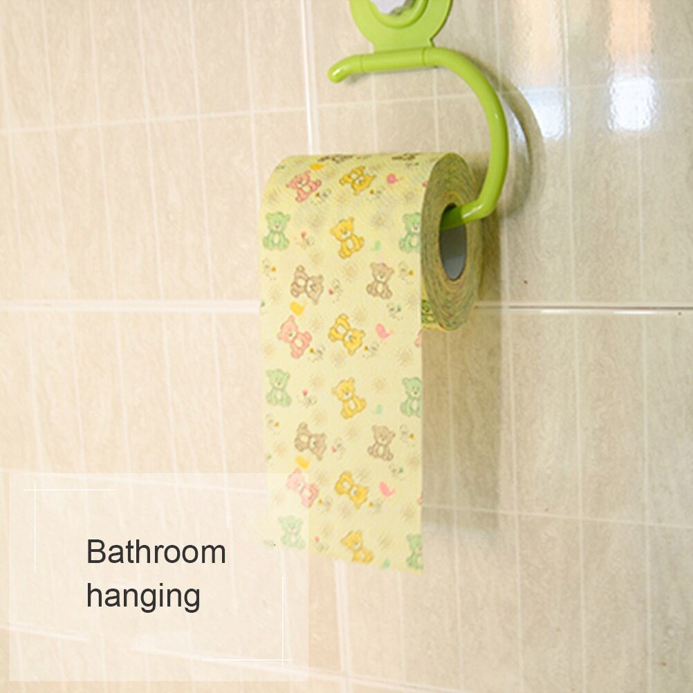 1roll 3-Layers Cute Cartoon Bear Printing Roll Paper Towel Core Bath Toilet Roll Paper Tissue Household Toilet Paper