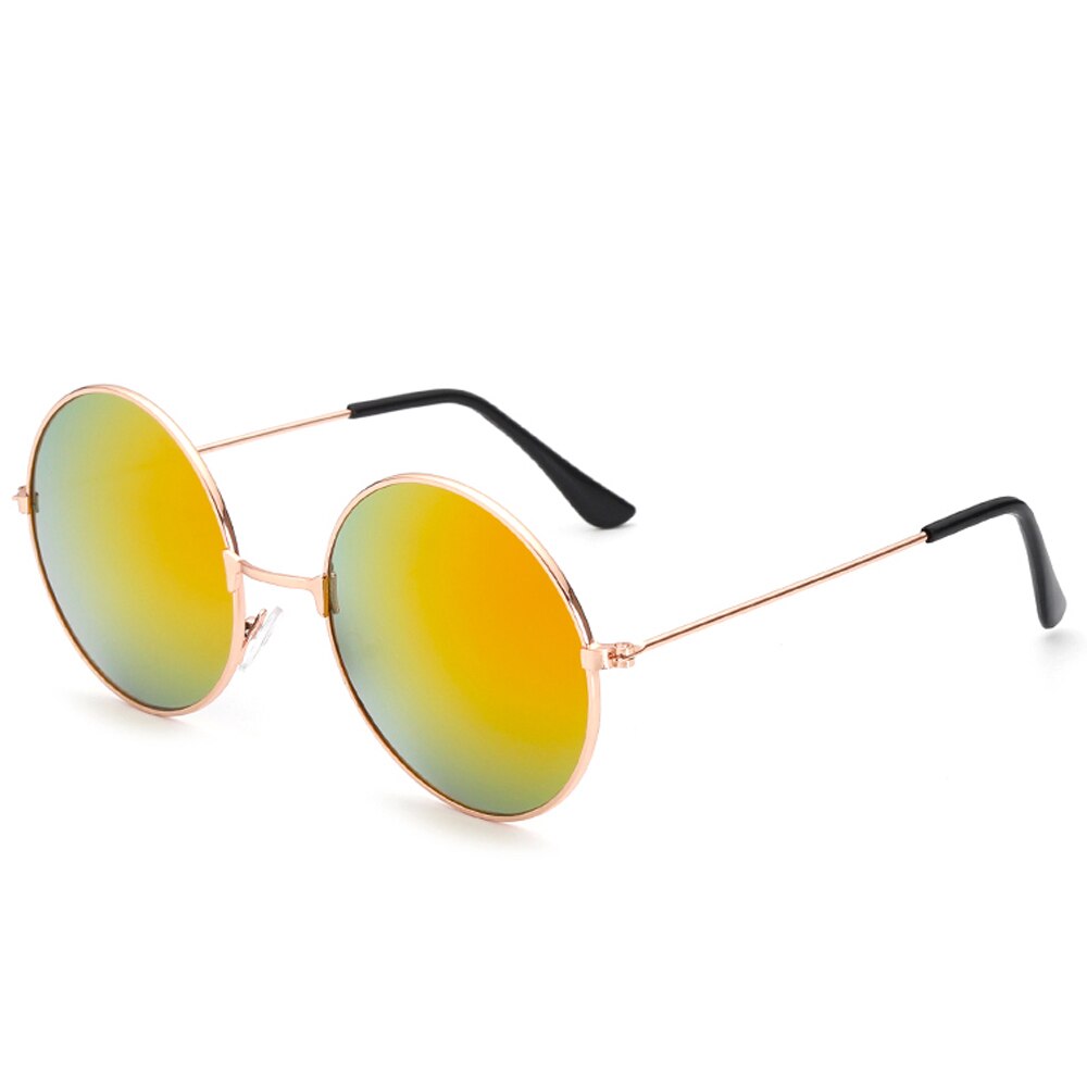 Nuevas Gafas de sol redondas para mujer, montura Retro dorada plateada negra, Gafas Unisex para hombre y mujer, Gafas de sol para hombre: Gold Red