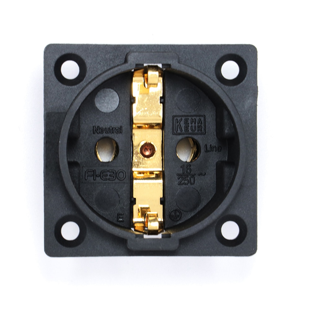 YTER FI-E30 Electrical Plug - Pure Copper Schuko Socket - Gold Plated - 15A Rated Current