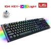 X61 104 Key Russian English LED RGB Backlight Anti-ghost PC Gaming keyboard Wired Mechanical Keyboard for PC Laptop: B