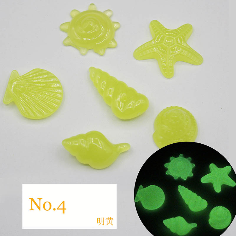 40 Pcs Glow In The Dark Stones Starfish Conch Shell Shaped Decorative Garden Aquarium Fish Tank Pool Landscape Luminous Stone: H0001-3