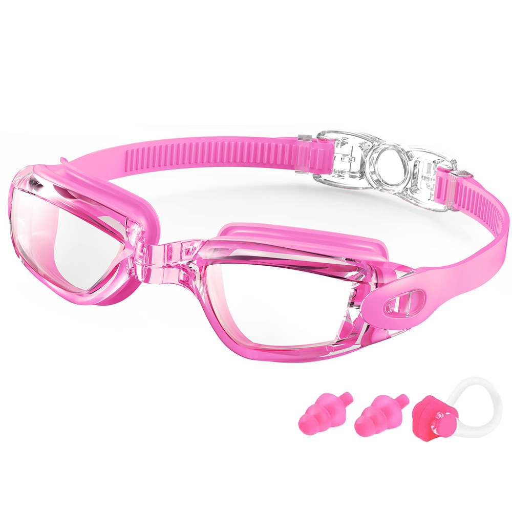 Schwimmbrille, professionelle wasserdichte Schwimmbrille, Antibeschlag, 100 % UV-Schutz, kein Auslaufen, für Erwachsene, Männer, Frauen, Jugendliche: Lila