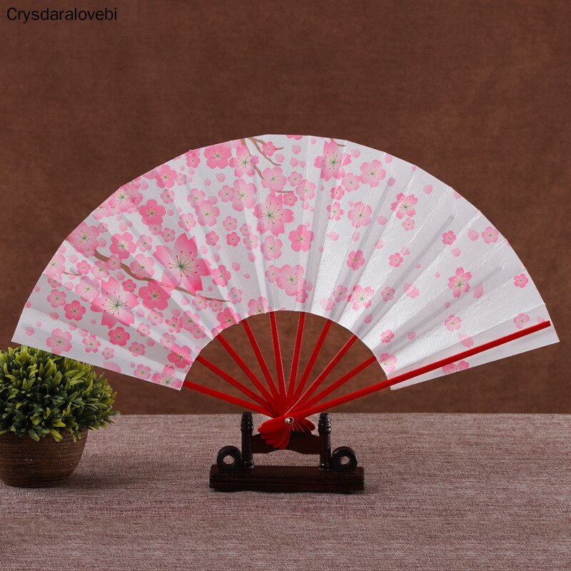 Rijst Papier Bakken Lak Side Bot Eetstokjes Fan Gedrukt Pocket Fan Woondecoratie Patroon Dans Handheld Fan