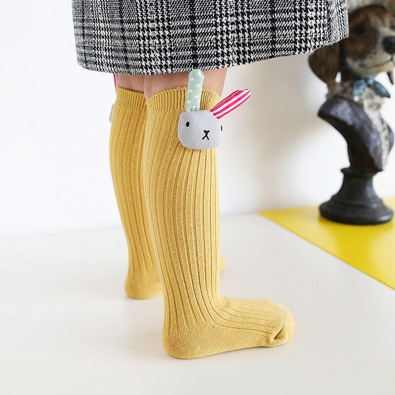 Mädchen Socken Lange Knie Hohe Socken Herbst und Winter Prinzessin freundlicher Baumwolle Socken Mädchen Nette Baby Socke freundlicher Art Gestreift 0-3Y