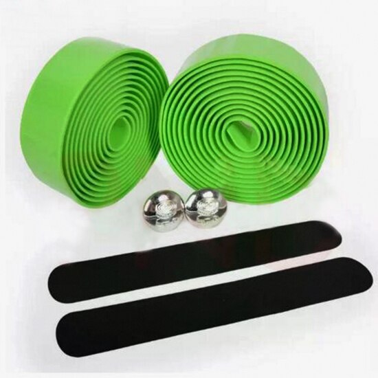 2 uds cinta para manillar de bicicleta cubierta para volante Correa antideslizante para manillar de bicicleta cinta de goma accesorios para manillar de bicicleta: green