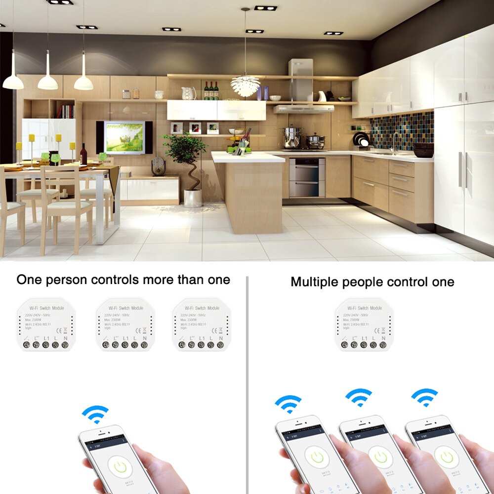 WiFi Smart Switch Modul LED Dimmer Schalter Smart Leben/Tuya APP Fernbedienung 1/2 Weg Schalter