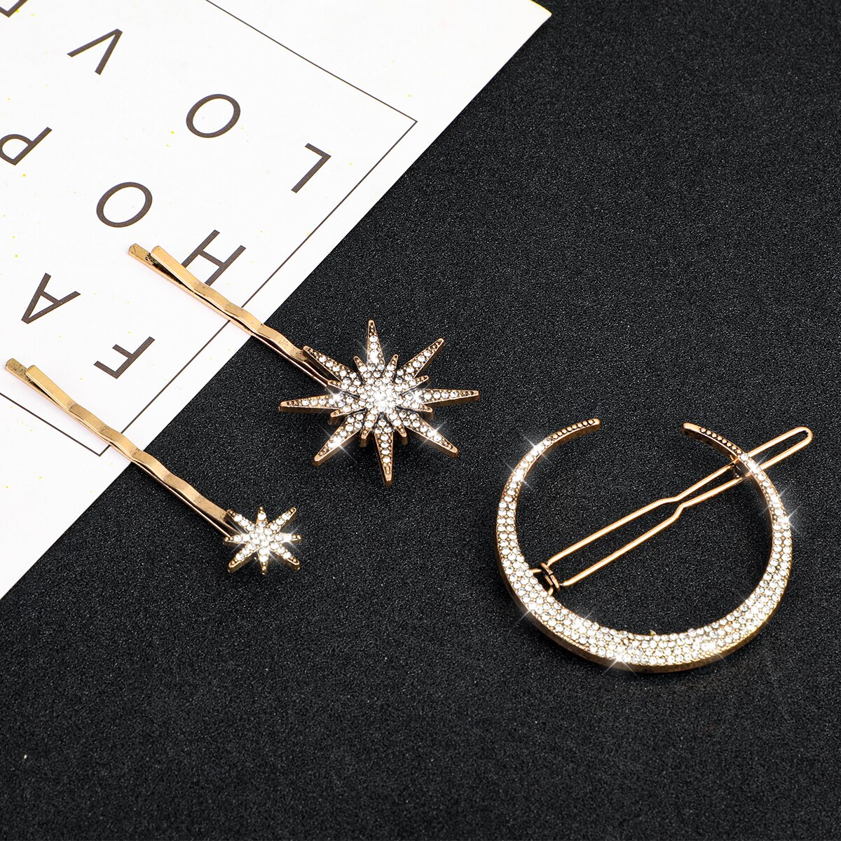 1/2 conjuntos de grampos de cabelo, estrelas e lua, presilhas para cabelo, acessórios de moda para mulheres e meninas, ferramenta bonita para penteados