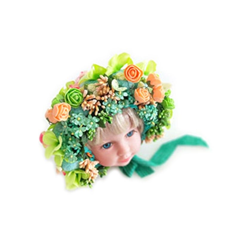 Flowers Florals Hat Newborn Baby Photography Props Handmade Colorful Bonnet Hat: 4