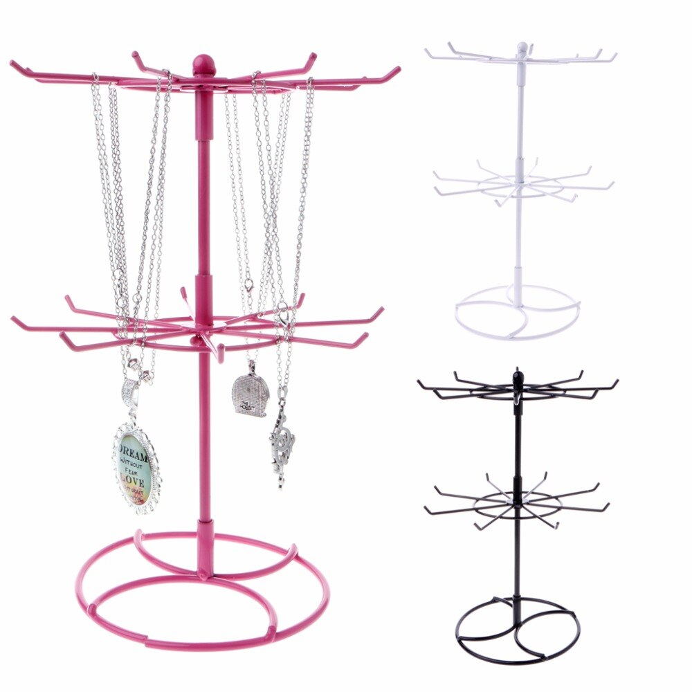 JAVRICK Jewelry Display Rack - 31cm Height Rotating Chain Holder Stand for Necklaces