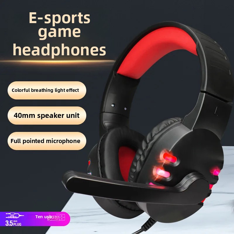 Headset Gaming Headphones with Mic for Desktop Computers Teaching Online Classes Notebook Computers Wearable Comfortable Sound Q
