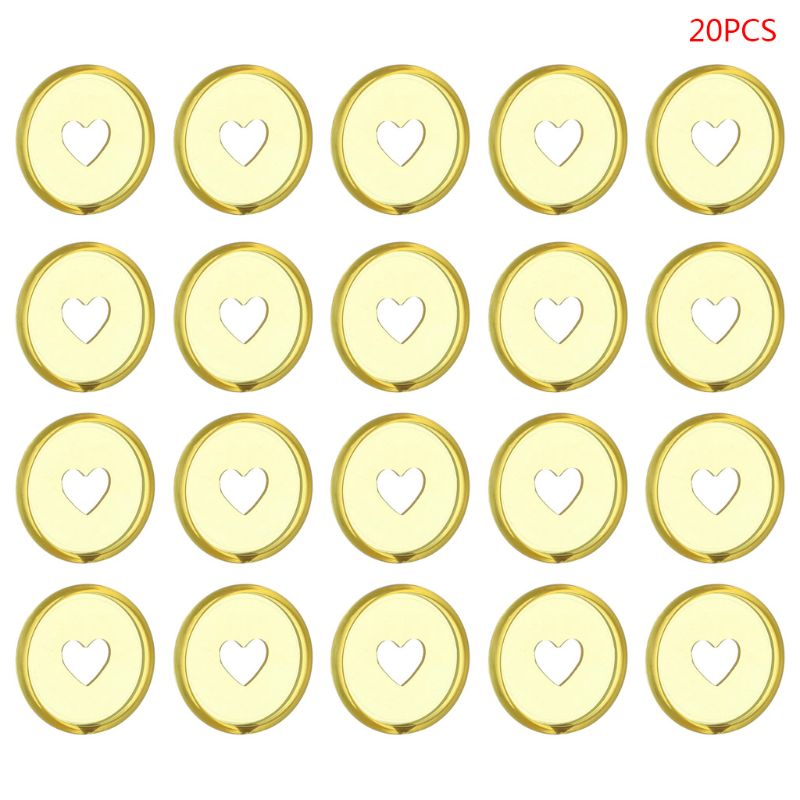 20 piezas-anillas transparentes para archivador de corazones, hojas sueltas con agujero De Seta, disco para cuaderno, 35mm, K1AB