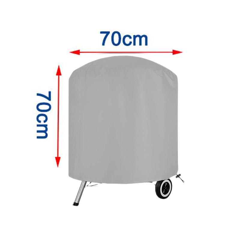 210D Outdoor Barbecue Cover Duty Grill Cover Rain Protection BBQ Cover Round Grill Grey Garden Dust Waterproof Weber Heavy Hood