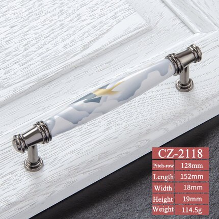 Sky blue/Ceramic Door Handles European Antique Furniture Handles Drawer Pulls Kitchen Cabinet Knobs and Handles: CZ-2117-128