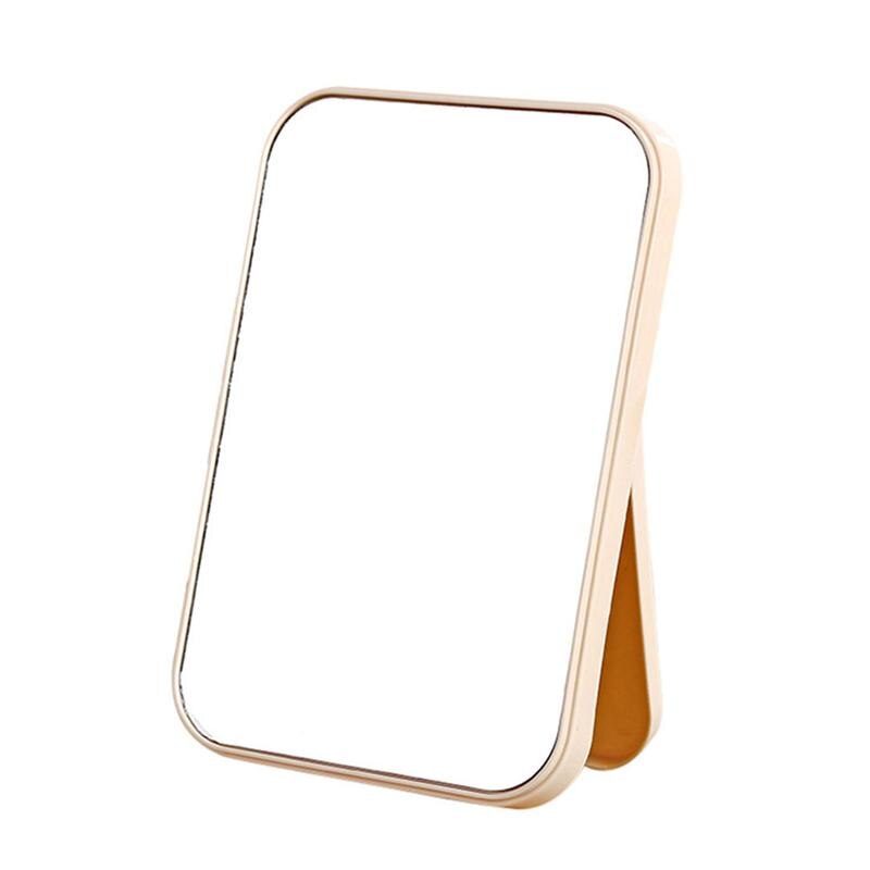 Miroir de maquillage pliable, Compact et pliable, de bureau, facile à utiliser, pour la salle de bain, accessoire de maquillage: Beige