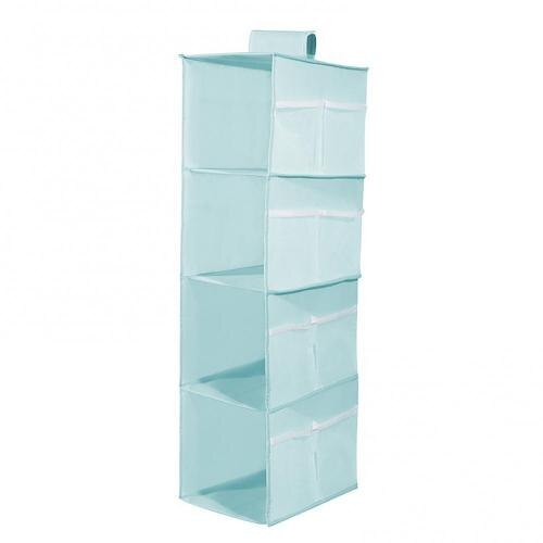 Household Clothes Hanging Drawer Box Underwear Sorting Storage Wall Wardrobe Closet Organizer Shelves Organiser: Blue 4 Layer