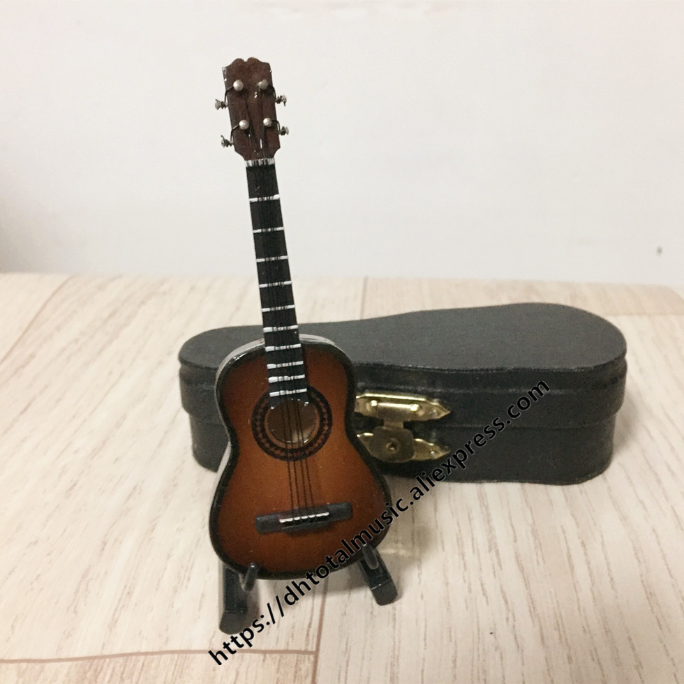 Mini guitare Miniature modèle guitare électrique modèle B Miniature en bois Mini Instrument de musique modèle Collection: Ukulele O-10cm