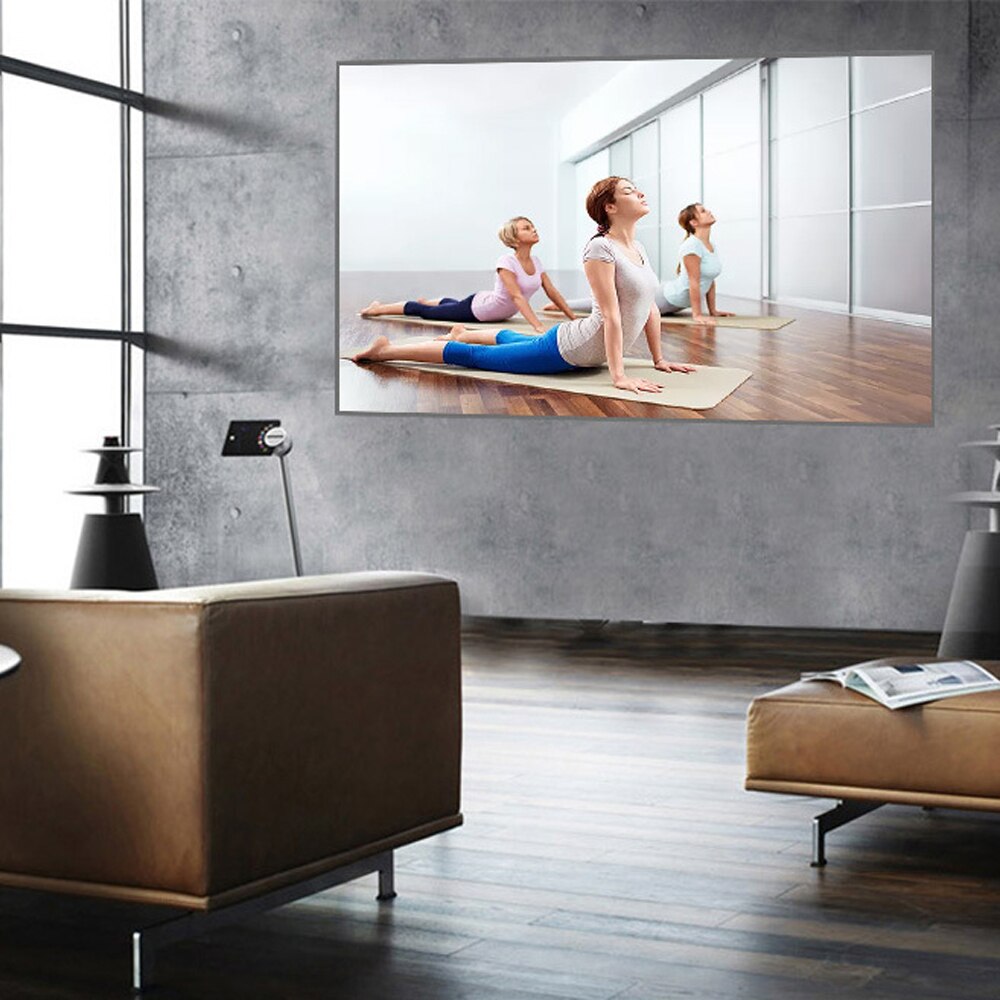 Portable Projector Screen HD 16:9 Frameless Video Projection Screen Foldable Wall Mounted for Home Theater Office Movies