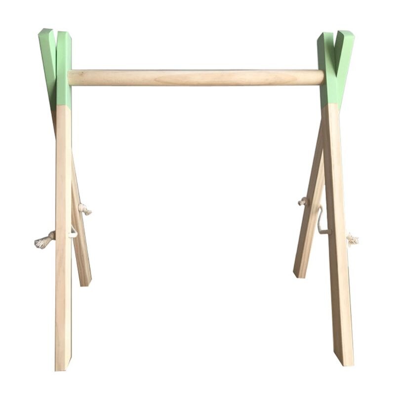 Nordic Stijl Baby Gym Speel Frame Nursery Zintuiglijke Ring-Pull Speelgoed Houten Baby Kind Kledingrek Kinderkamer Decoratie: 84-Green