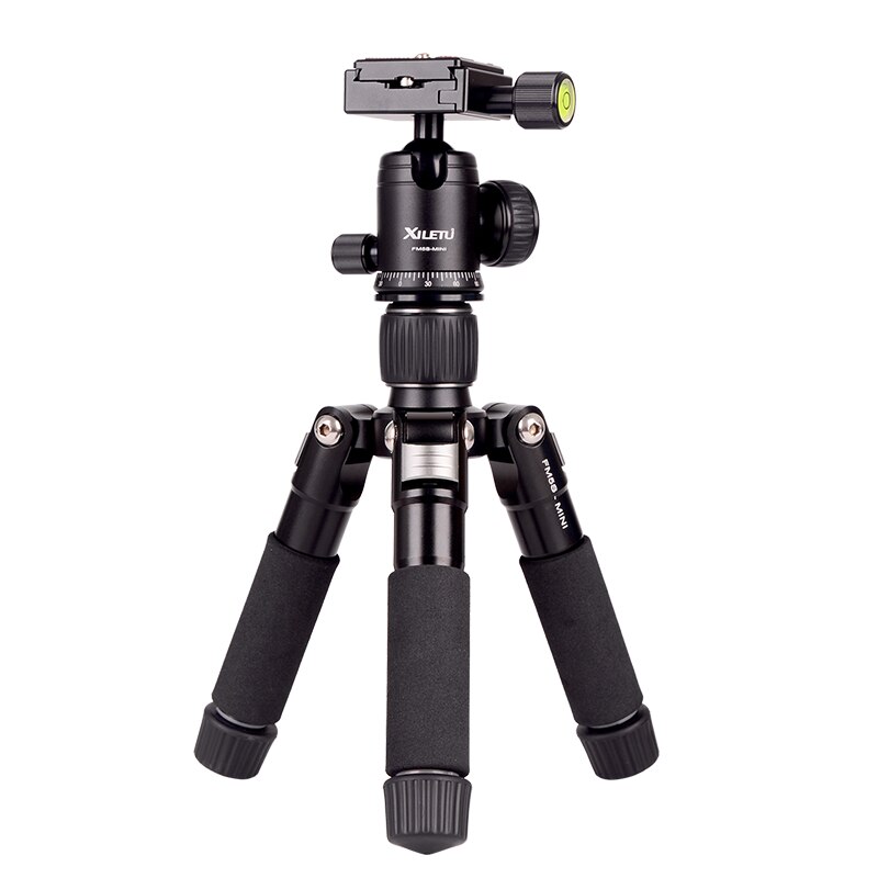 Cadiso  fm5s bärbart tripod lätt resestativ bordsskiva video mini stativ med 360 graders kulhuvud för kamera dslr: Silver-