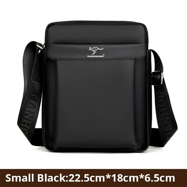 Men Bag Casual Crossbody Bag Oxford Patchwork Vintage Black Messenger Bag Male Small Travel Shoulder Bag: Black Small