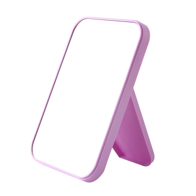 Espejo plegable de maquillaje portátil, espejo de una cara grande y cuadrado, herramienta de maquillaje de belleza sencilla fácil de usar: Púrpura