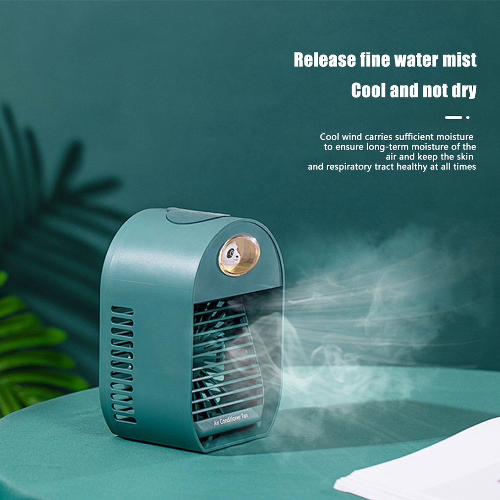 Cute Panda Humidifying Air Conditioning Fan Built-in 2000 MAh Battery Indoor Device Air Wet Condition Fan