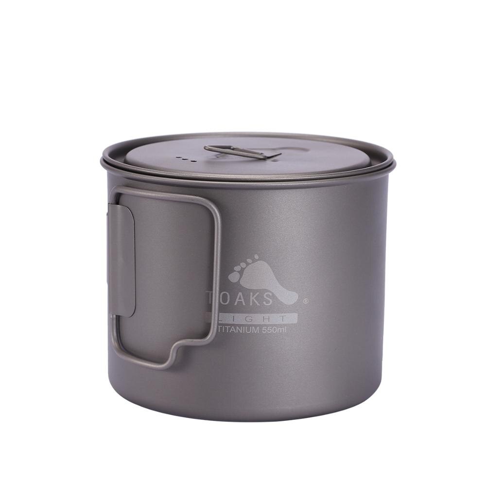 Toaks Titanium Cup Koffie Thee Mok Ultralight Voor Outdoor Camping Servies Opvouwbare Handvat 550 Ml 72G